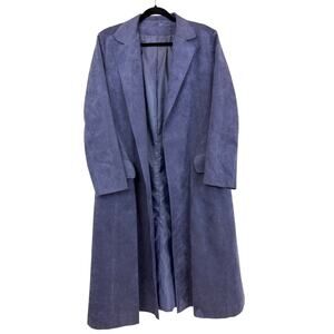 Vintage Union Made Roth Le Cover Purple Suede Trench Coat Long Belted Jacket L